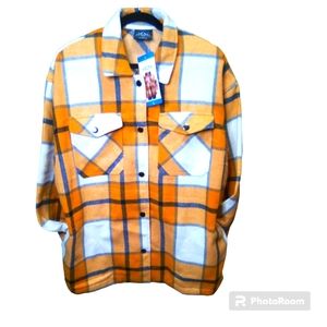Brand New HFX Ladies' Plaid Shirt Jacket Size Large